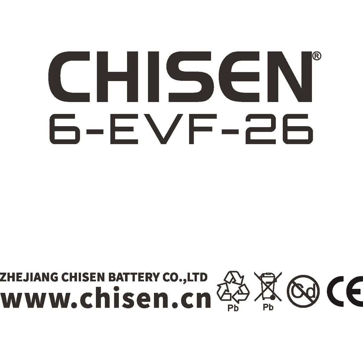 CHISEN 6-EVF-26 12V 26Ah electric mobility battery